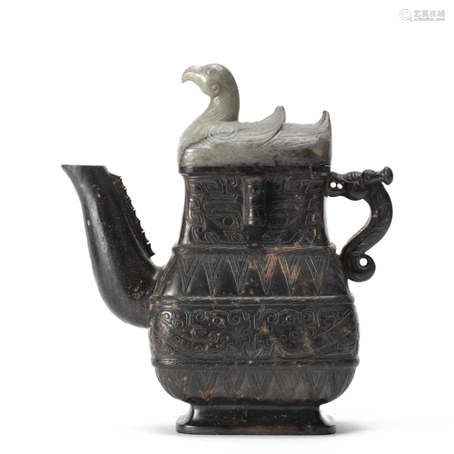 A CHINESE ARCHAIC FORM JADE EWER