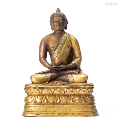 A BRONZE-GILT AMITABHA ZANABAZAR SCHOOL