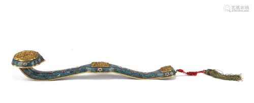 A CLOISONNE ENAMEL RUYI SCEPTER