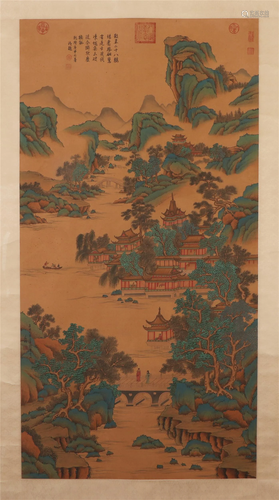 A CHINESE PAINTING OF RIVERSCAPE