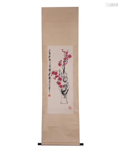 A CHINESE PAINTING SIGNED QI BAISHI