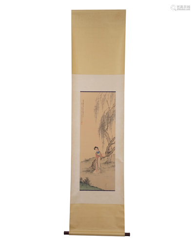 A CHINESE PAINTING OF BEAUTY SIGNED CHEN SHAOMEI