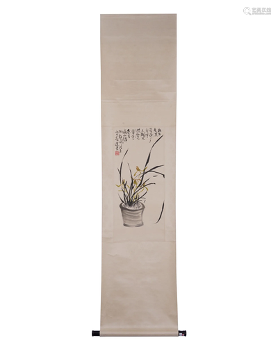 A CHINESE PAINTING OF ORCHID SIGNED YAO ZONGYI