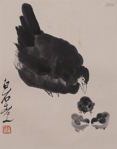 A CHINESE PAINTING SIGNED QI BAISHI