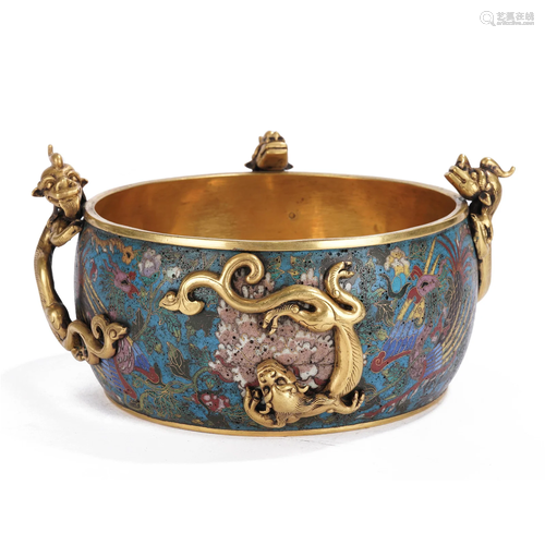 A CHINESE CLOISONNE ENAMEL WASHER