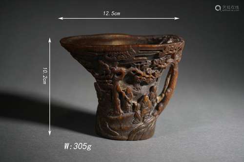 High Relief-Decorated Figure Story Wine Vessel