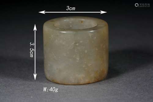 Carved Hetian Jade Thumb Ring