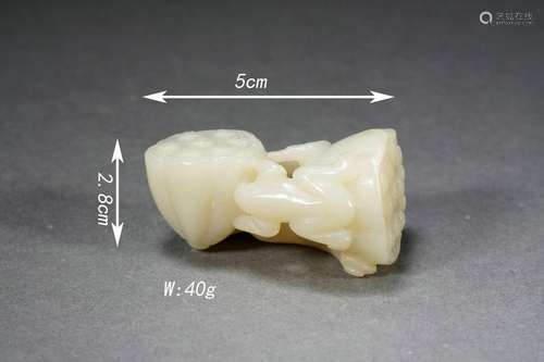 Carved Jade Lotus Ornament