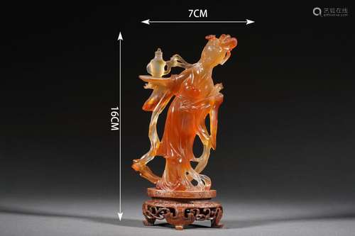 Carved Agate Figure Statue