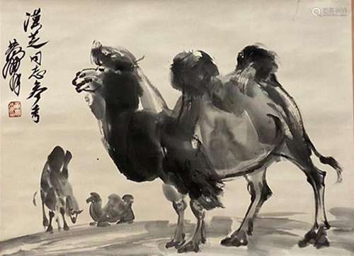 Huang Zhou, Chinese Bactria Camel Painting