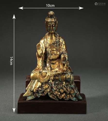 Gilt-Bronze Figure of Seated Buddha