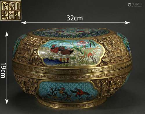 Cloisonne Enamel Box and Cover