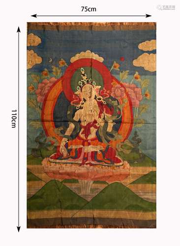 Silk Kesi Panel of Statue of Syamatara