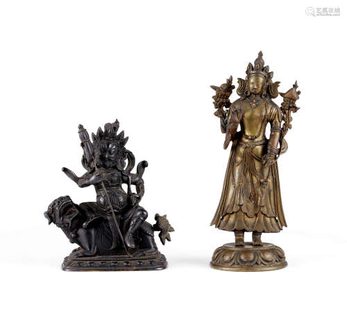 清代 銅菩薩像、財寶天王像