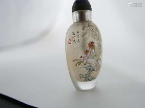 Qing natural crystal snuff bottle