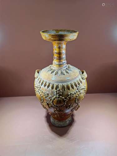 Carved plum vase
