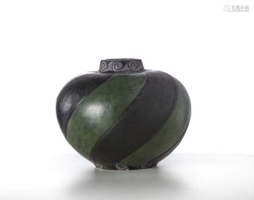Raoul LACHENAL (1885-1956),Vase à panse renflée en grès émai...