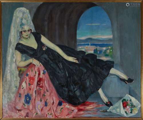Henri OTTMANN (1877-1927),Eve Francis dans El Dorado. ,Huile...