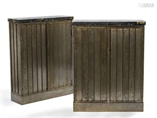 Edgar BRANDT (1880-1960),Paire de meubles de rangement à cai...