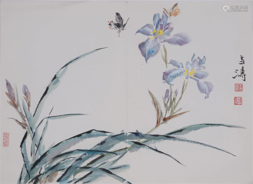 A Pair of Chinese Painting By Wang Xuetao on Paper Album