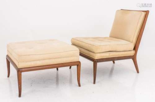 Robsjohn Gibbings Slipper Chair & Ottoman