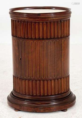 Neoclassical Fluted Columnar Pedestal Cabinet