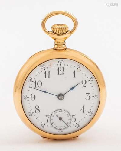 Antique Victorian 14K Gold Pocket Watch W Diamond