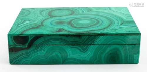 Malachite-Veneered Black Onyx Table Box