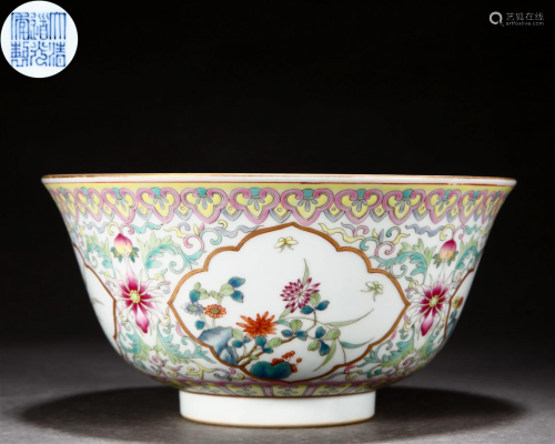 A Chinese Famille Rose Floral Bowl