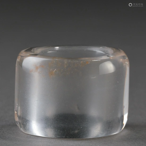 A Chinese Rock Crystal Archer Ring