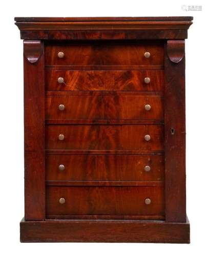 Empire Style Flame Mahogany Valuables Chest