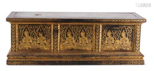 A THAI GOLD-LACQUERED BUDDHIST SUTRA CHEST LATE 19TH CENTURY