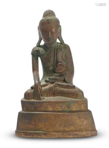 A BURMESE BRONZE FIGURE OF BUDDHA SHAN STATES (1215-1948), C...