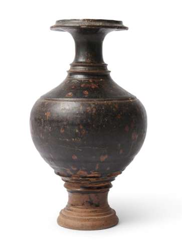 A KHMER BLACK-GLAZED STONEWARE VASE ANGKOR PERIOD (802-1431)...