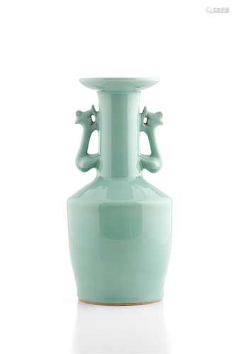 A JAPANESE STUDIO CELADON VASE BY MIYANAGA TOZAN I (1868-194...