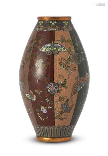 A JAPANESE CLOISONNE VASE, POSSIBLY NAMIKAWA YASUYUKI MEIJI ...