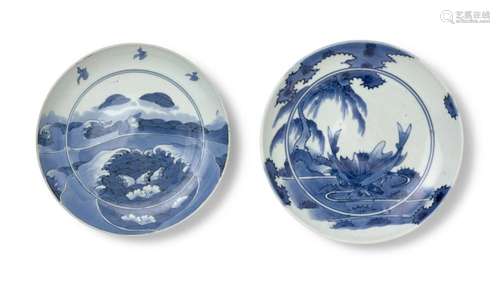 TWO JAPANESE AI-KUTANI DISHES EDO PERIOD (1603-1868), circa ...