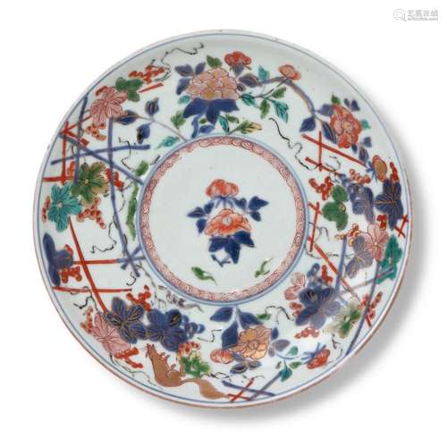 A JAPANESE KO-IMARI 'SQUIRREL AND GRAPEVINE' DISH ED...