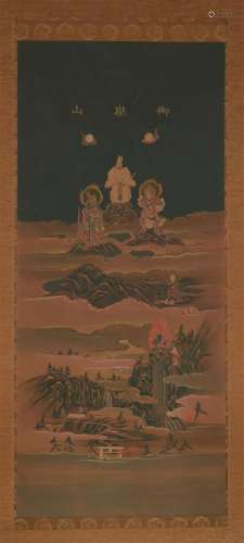 A JAPANESE BUDDHIST KAKEJIKU SCROLL EDO PERIOD (1603-1868), ...