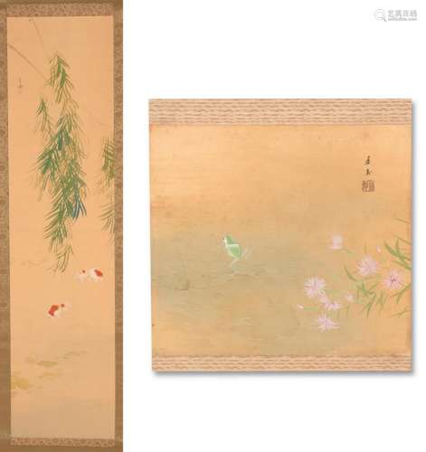 TWO JAPANESE KAKEJIKU SCROLLS TAISHO PERIOD (1912-1926)