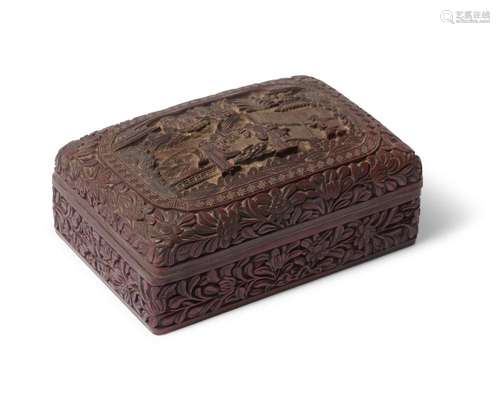 A CHINESE CINNABAR LACQUER RECTANGULAR BOX QING DYNASTY (164...