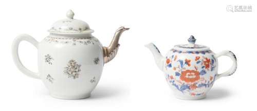 TWO CHINESE EXPORT TEAPOTS QIANLONG PERIOD (1736-1795)