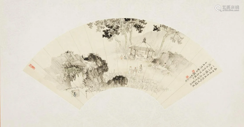 Qian Songyan (1899-1986) Fan Painting