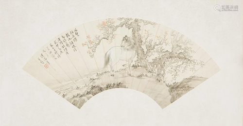 Pu Ru (1896-1963) Fan Painting