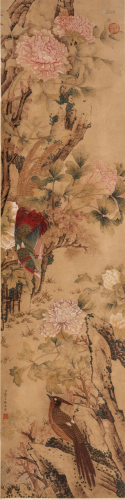 A Chinese Scroll Painting By Jiang Tingxi