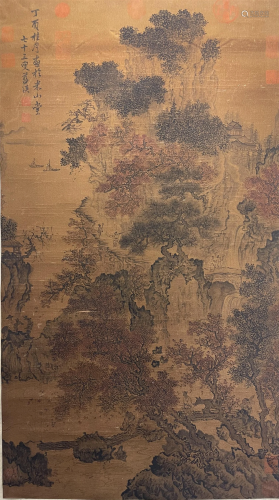 A Chinese Scroll Painting By Lan Ying