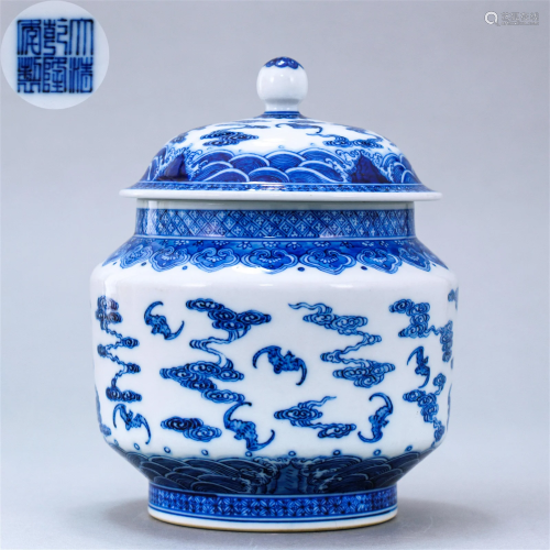 A Chinese Blue and White Jar Qianlong Period