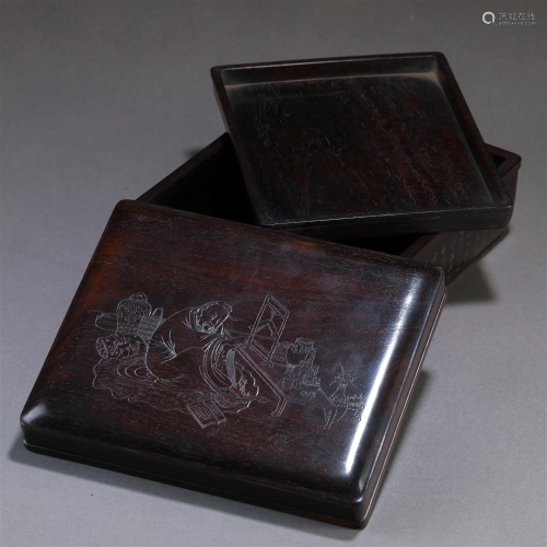 A Chinese Rosewood Rectangular Box