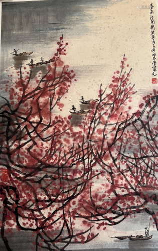 A Chinese Painting By Li Keran on Paper Album