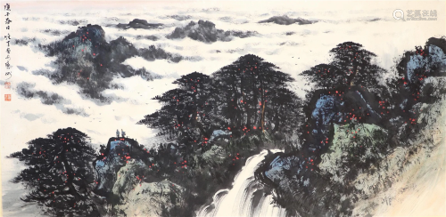 A Chinese Painting By Li Xiongcai on Paper Album
